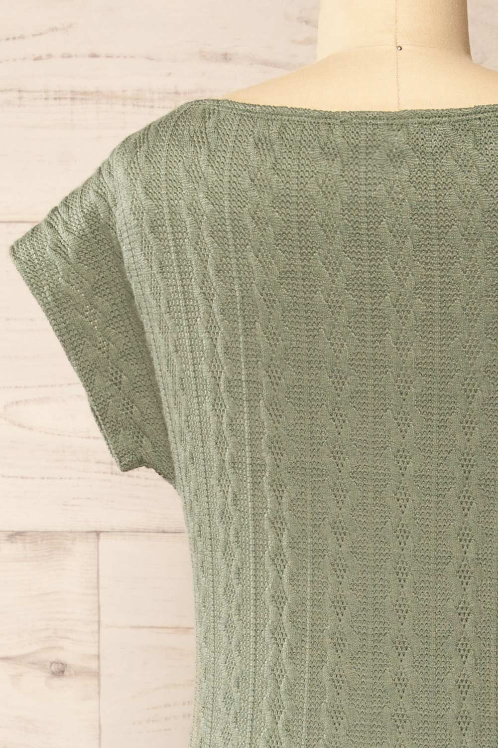 Selana Sage Knit Maxi Dress w/ Back Slit | La petite garçonne back close-up