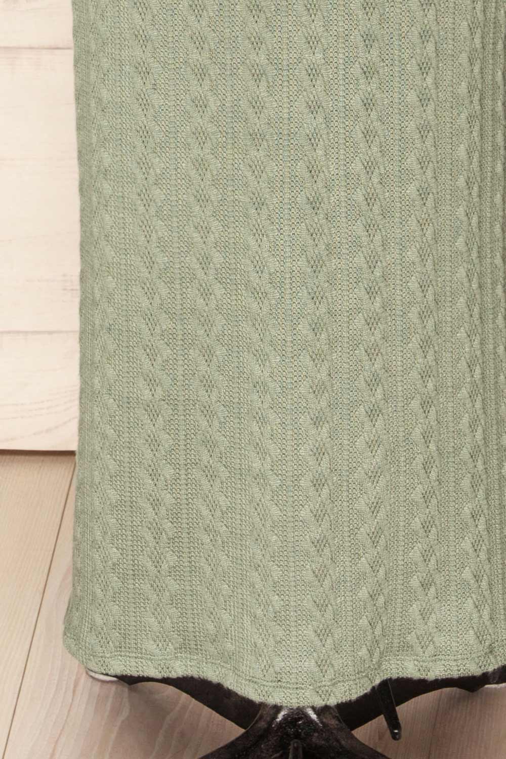 Selana Sage Knit Maxi Dress w/ Back Slit | La petite garçonne bottom