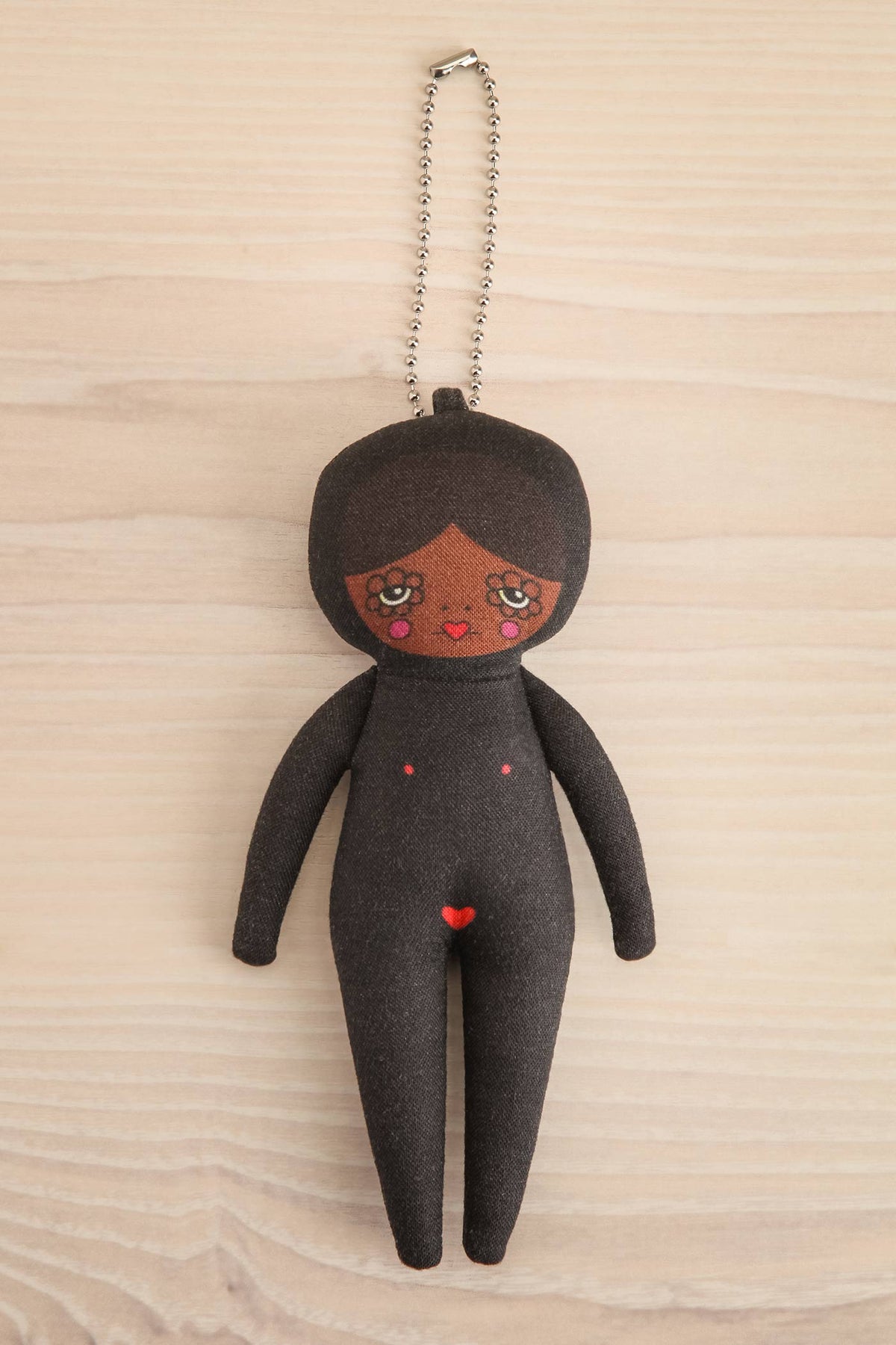 view of deep Selma Black Jumpsuit Doll Bag Charm - 3 options at Maison garçonne