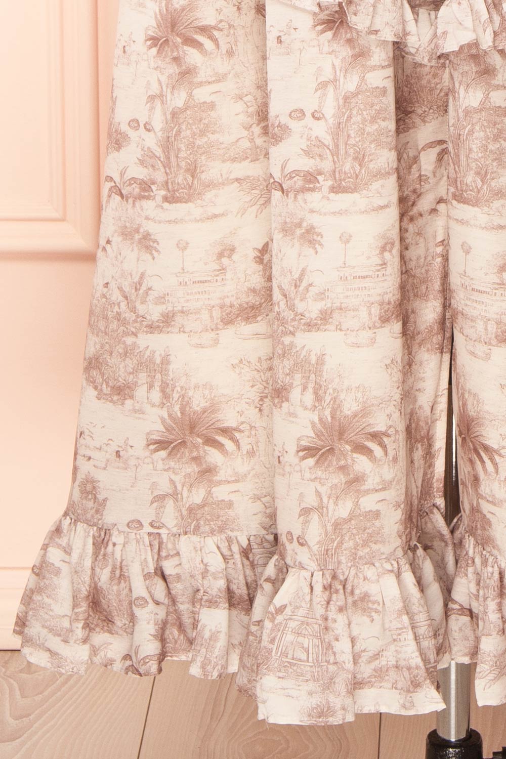 Seloua Long Dress with Brown Vintage Print | Boutique 1861 bottom