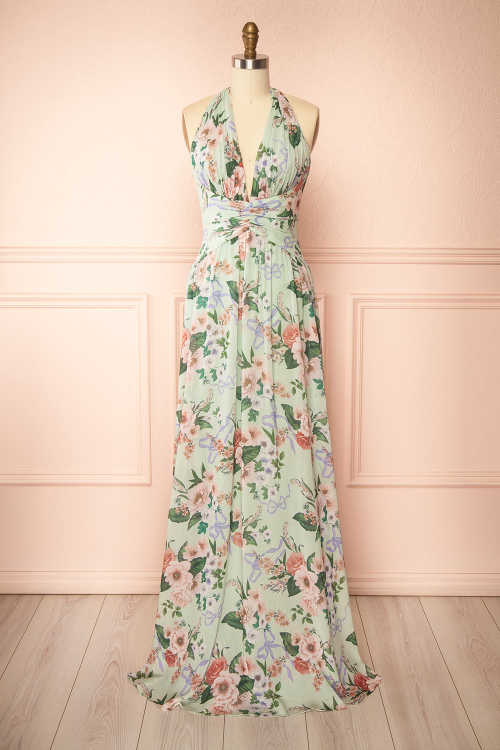 Seojun Maxi Floral Halter Dress | Boutique 1861 front view