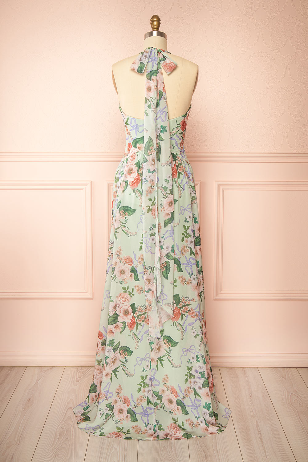 Seojun Maxi Floral Halter Dress | Boutique 1861 back view