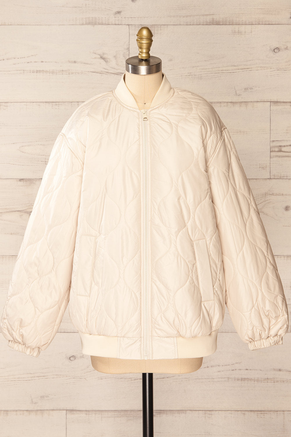 Seravalle Beige Quilted Jacket | La petite garçonne front view