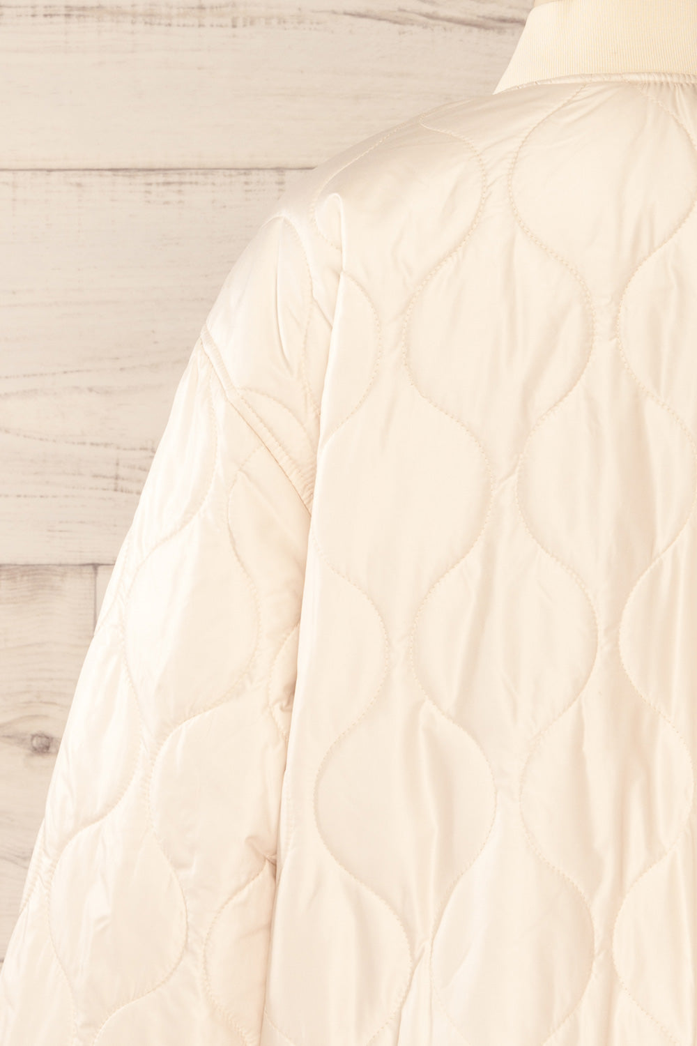 Seravalle Beige Quilted Jacket | La petite garçonne back close-up