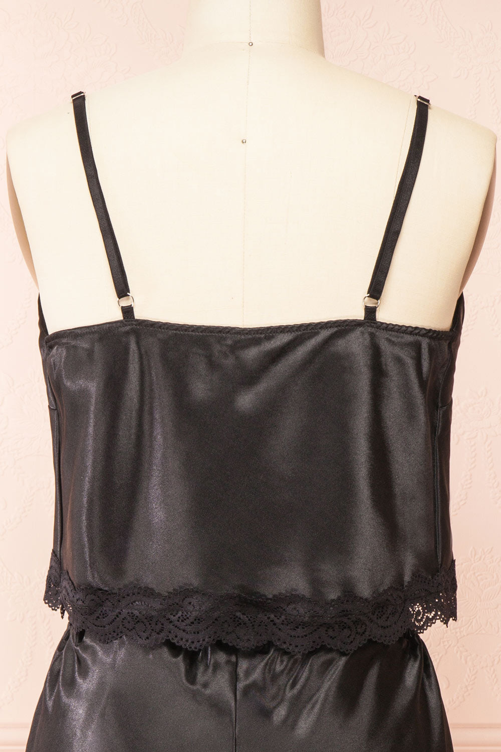 Set Cassiana Black Satin Pyjama Set | Boutique 1861 back