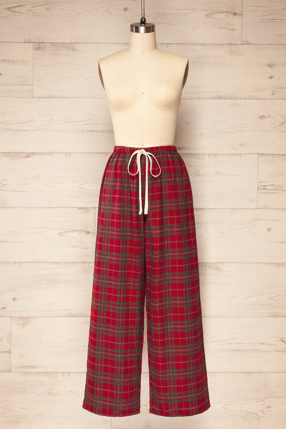 Set Lyla Red Plaid Pyjama Set | La petite garçonne bottom view