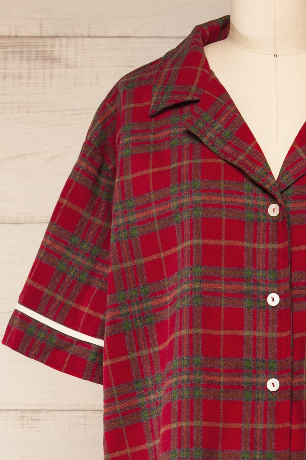 Set Lyla Red Plaid Pyjama Set | La petite garçonne front