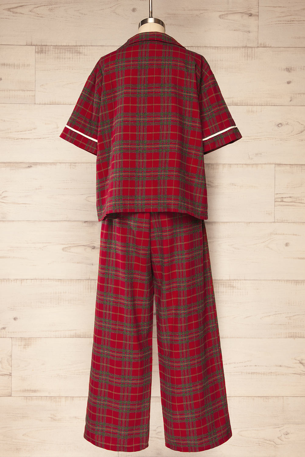 Set Lyla Red Plaid Pyjama Set | La petite garçonne back view