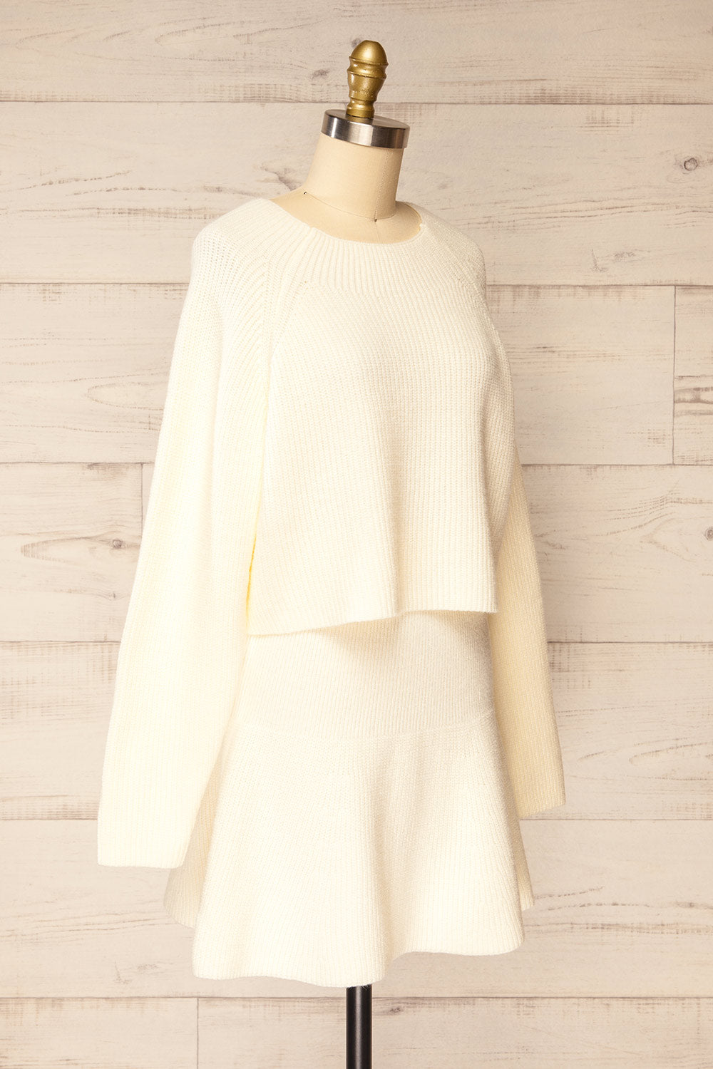 Ensemble Viga | Chandail & Jupe en Tricot Ivoire