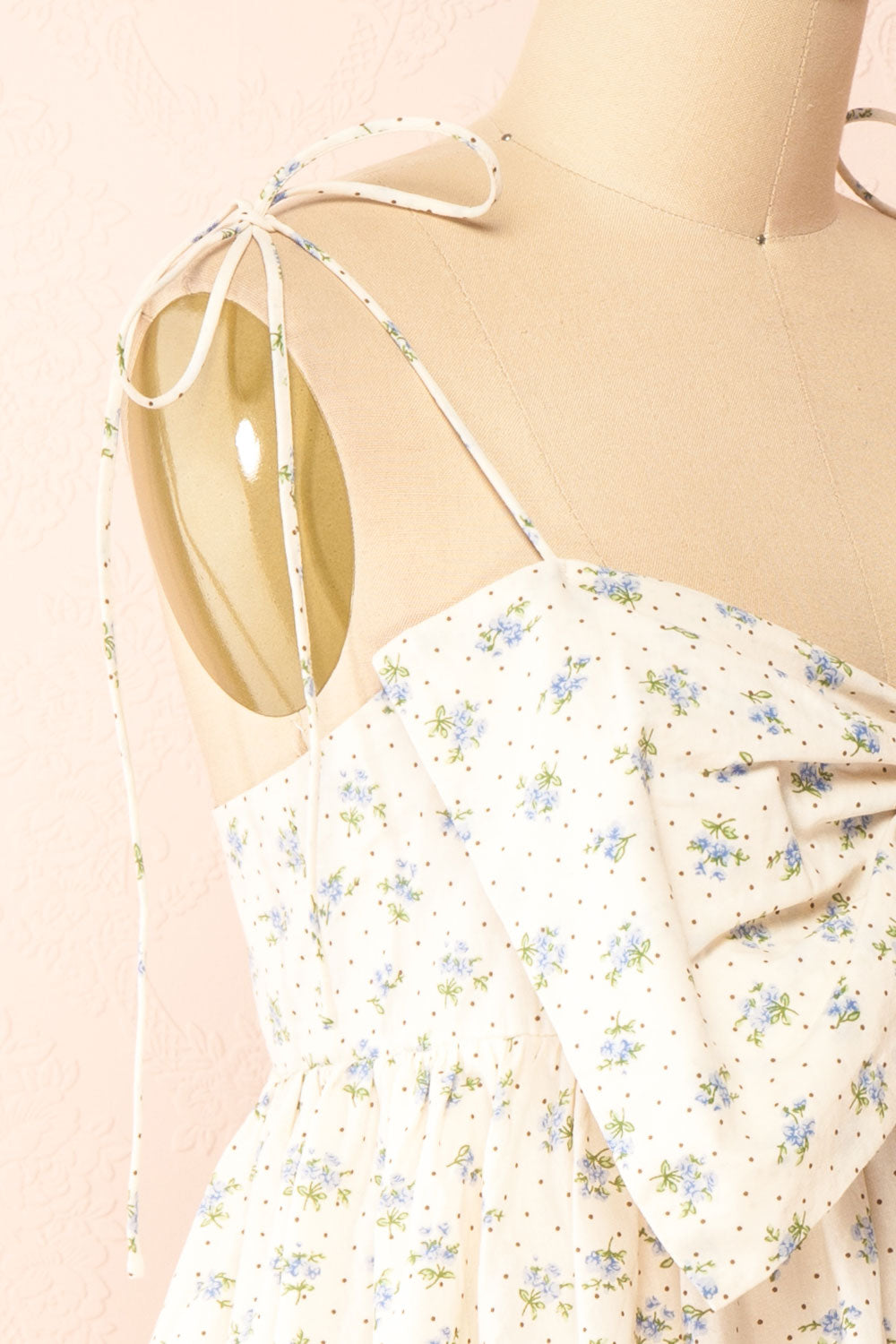 Soyeon Mini Floral Babydoll Dress w/ Bow in Front | Boutique 1861 side