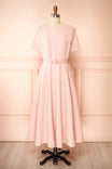 Seynabou Pink Midi Dress with Belt and Pockets | Boutique 1861 front