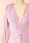 Shaina Knot Front Lilac Maxi Dress | Boutique 1861 front close-up