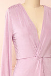 Shaina Knot Front Lilac Maxi Dress | Boutique 1861 side close-up