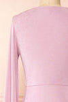 Shaina Knot Front Lilac Maxi Dress | Boutique 1861 back close-up