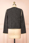 Shannon Black Tweed Blazer w/ Round Collar | Boutique 1861  back view