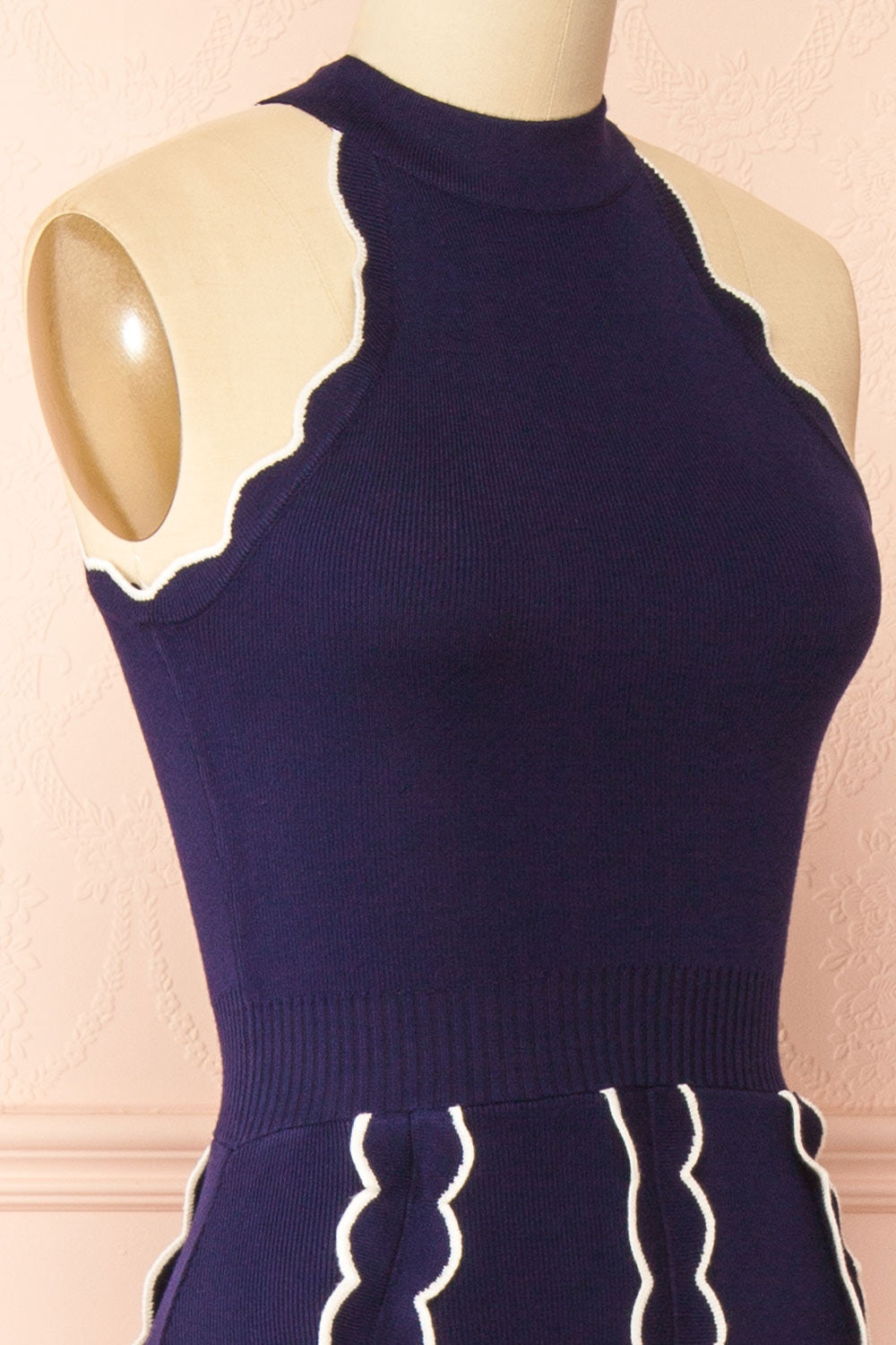 Sharleen Navy Knit Sleeveless Midi Dress | Boutique 1861 side