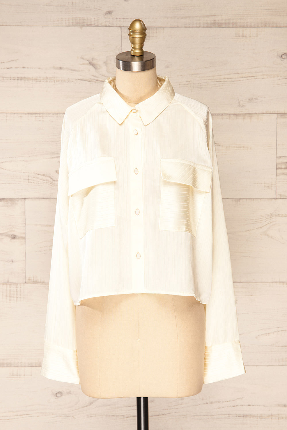 Sheffield Monochrome Striped Satin Shirt | La petite garçonne front view