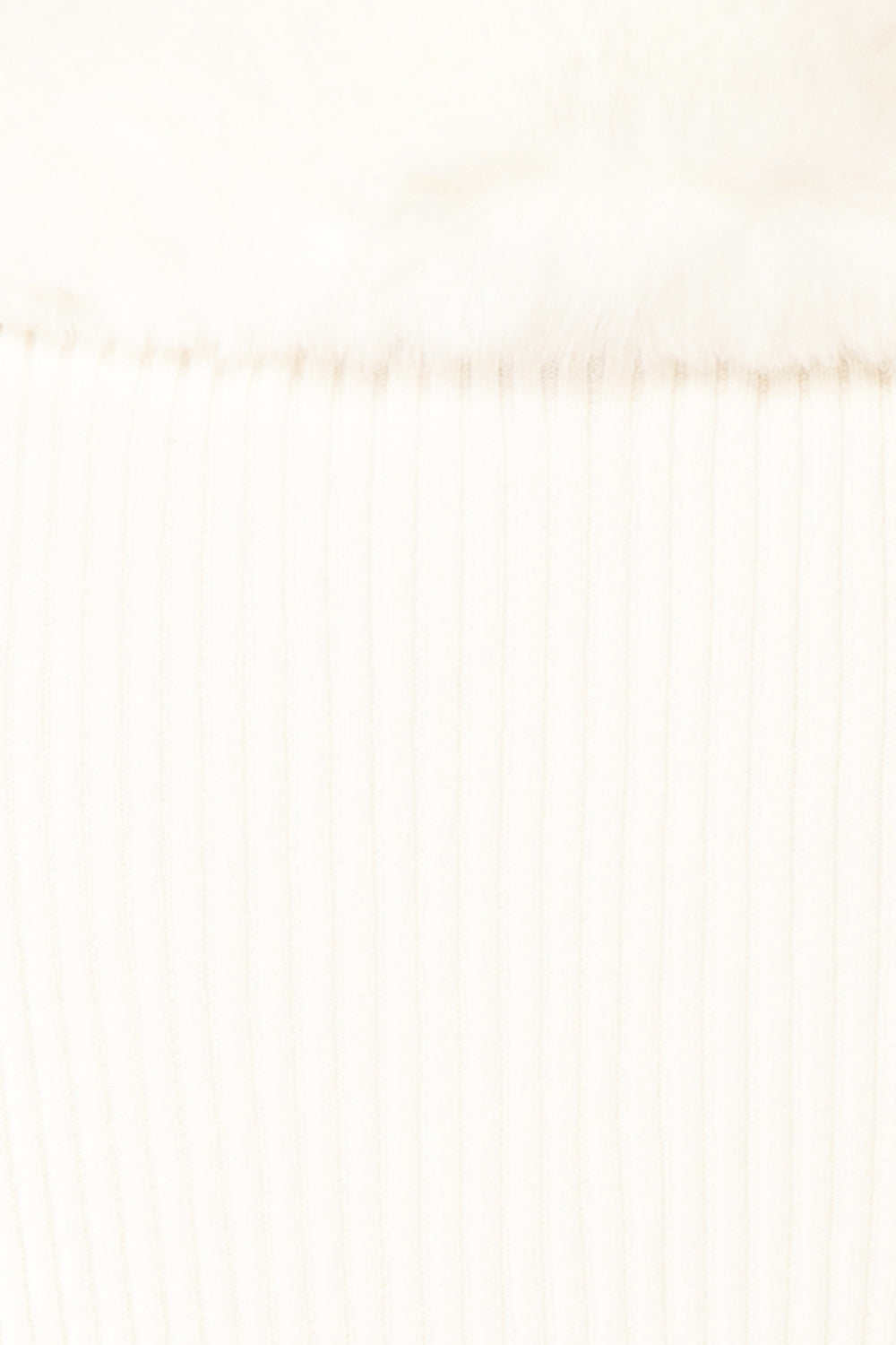 Sherie Ivory Ribbed Cardigan with Faux Fur Collar | Boutique 1861