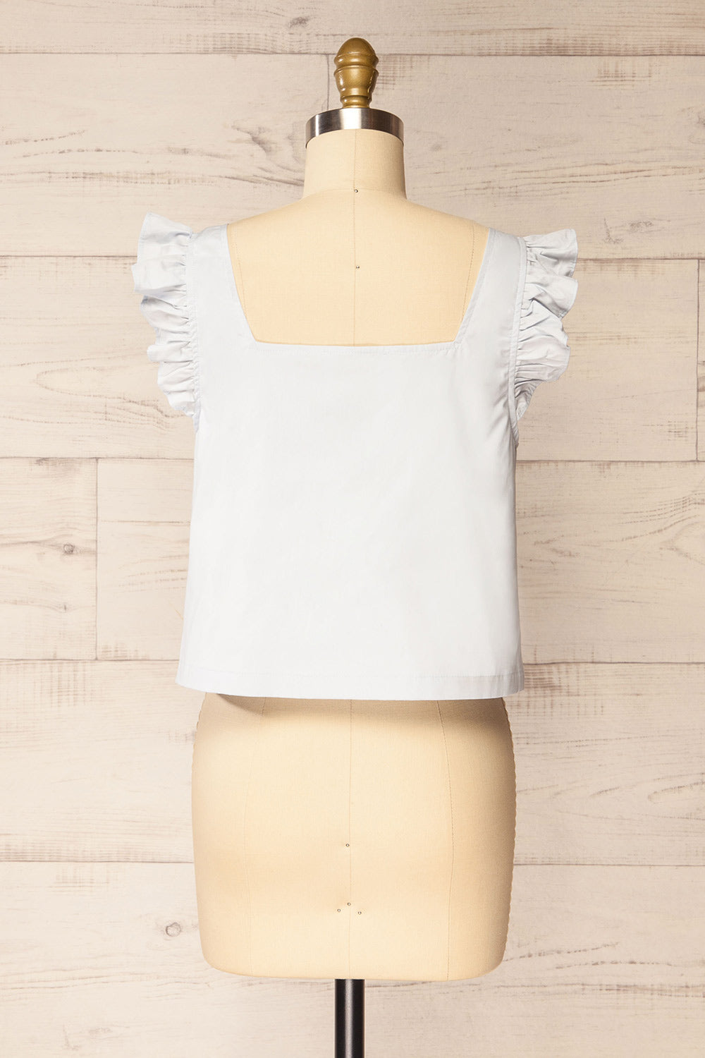 Shyala Cropped Blue Top w/ Tied Bows | La petite garçonne back view