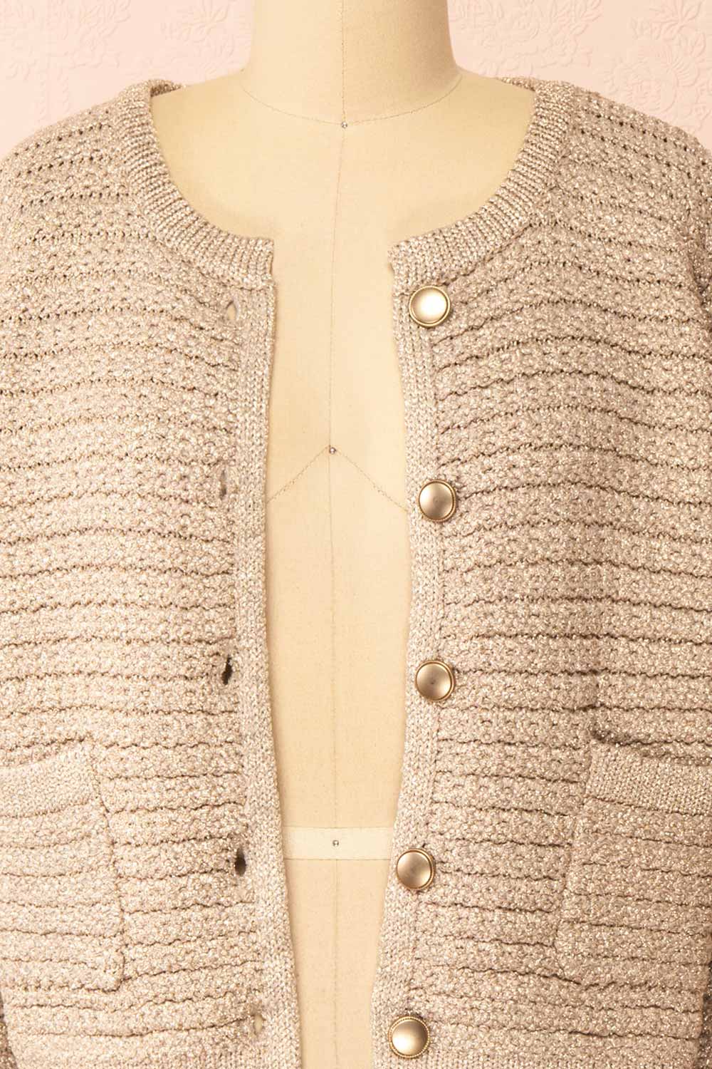 Siberie Knitted Cardigan w/ Gold Metallic Threads | Boutique 1861 oepn
