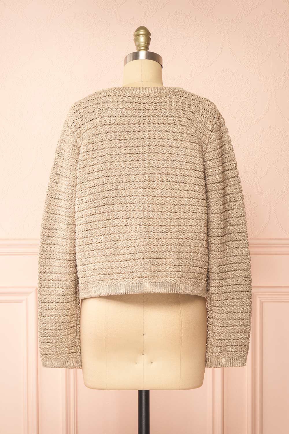 Siberie Knitted Cardigan w/ Gold Metallic Threads | Boutique 1861 back view