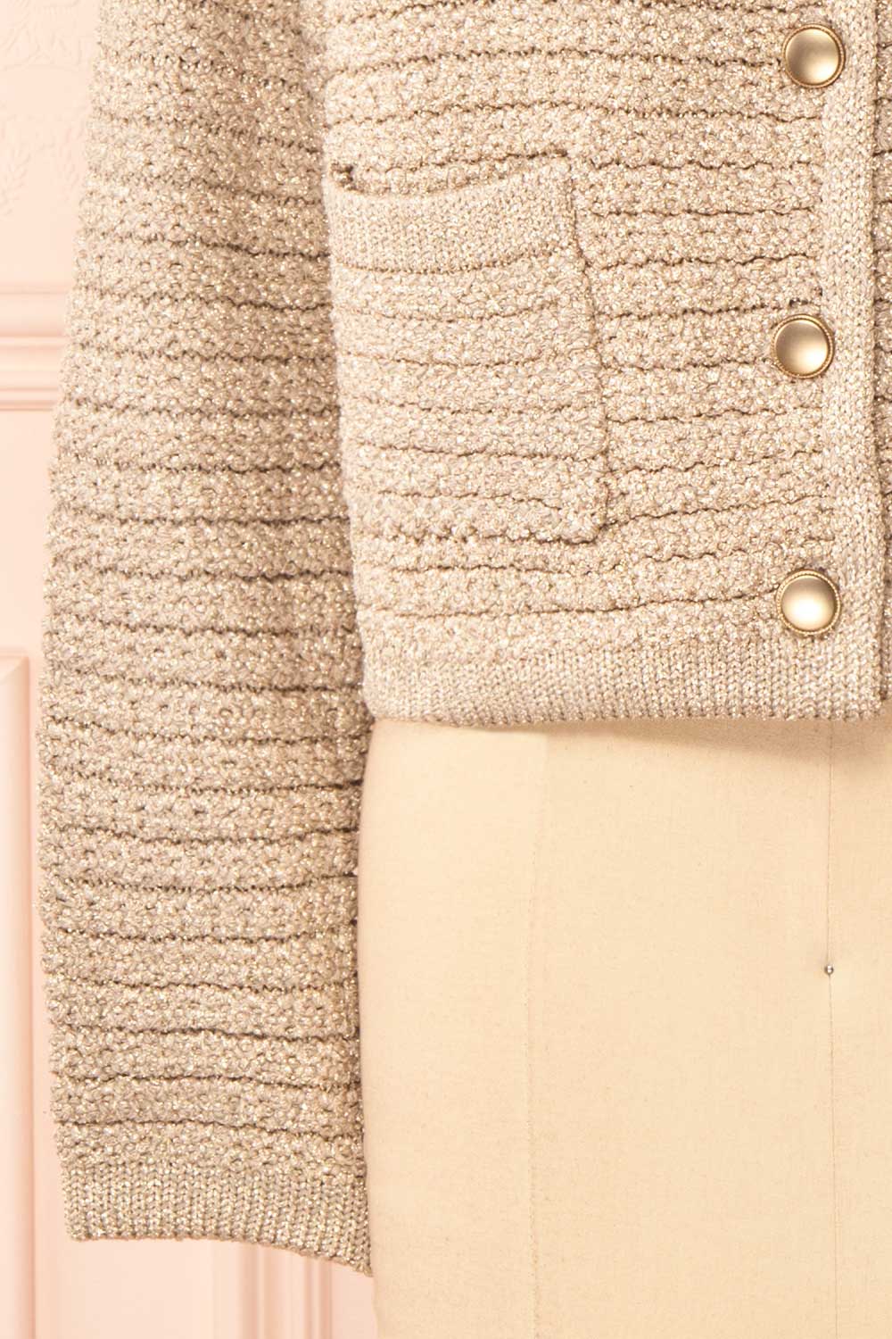 Siberie Knitted Cardigan w/ Gold Metallic Threads | Boutique 1861 bottom