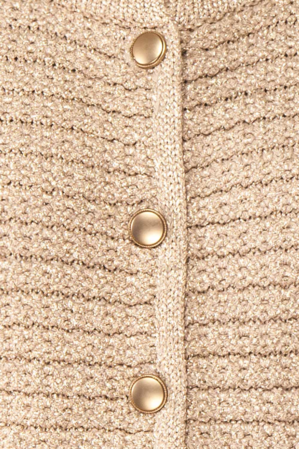 Siberie Knitted Cardigan w/ Gold Metallic Threads | Boutique 1861 fabric
