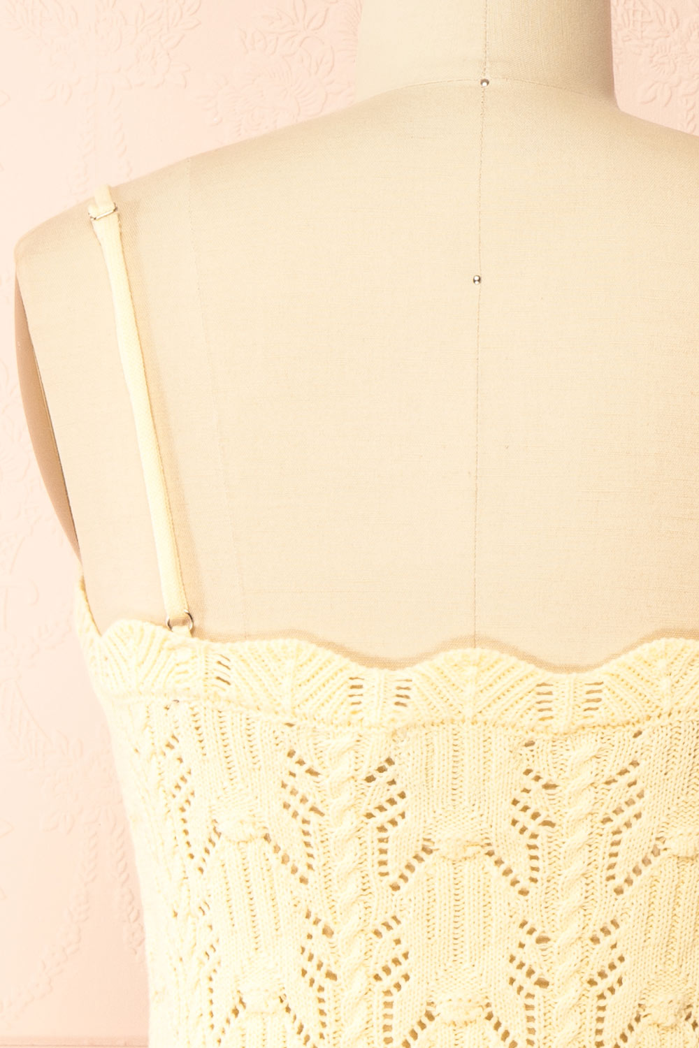 Sienna Yellow Pointelle Knit Camisole with Scalloped Trim | Boutique 1861 back
