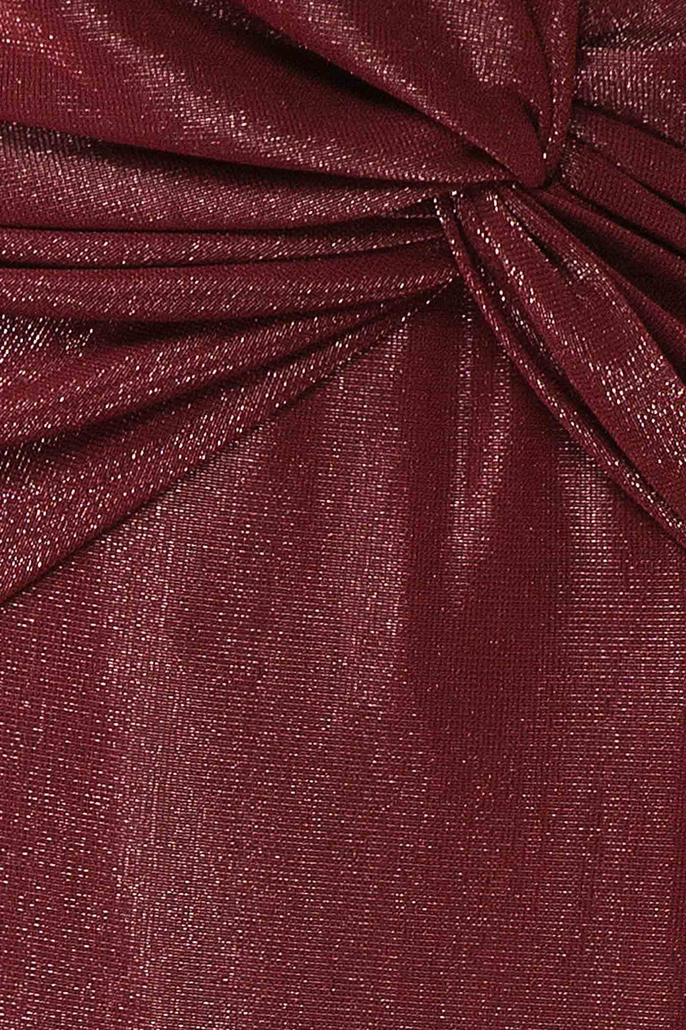 Siham Bourgogne | Robe Maxi Scintillante à Dos Ouvert