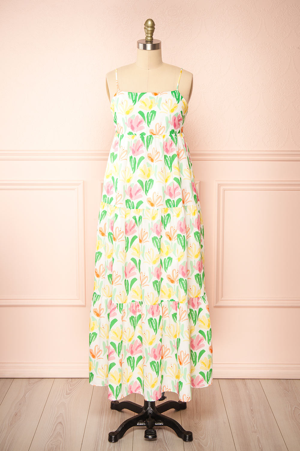 Silvia Colourful Floral Maxi Dress | Boutique 1861 front view