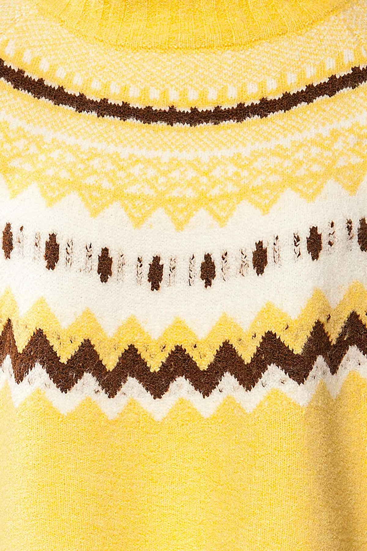 fabric view of Simorre Yellow Cropped Turtleneck Sweater at La petite garçonne
