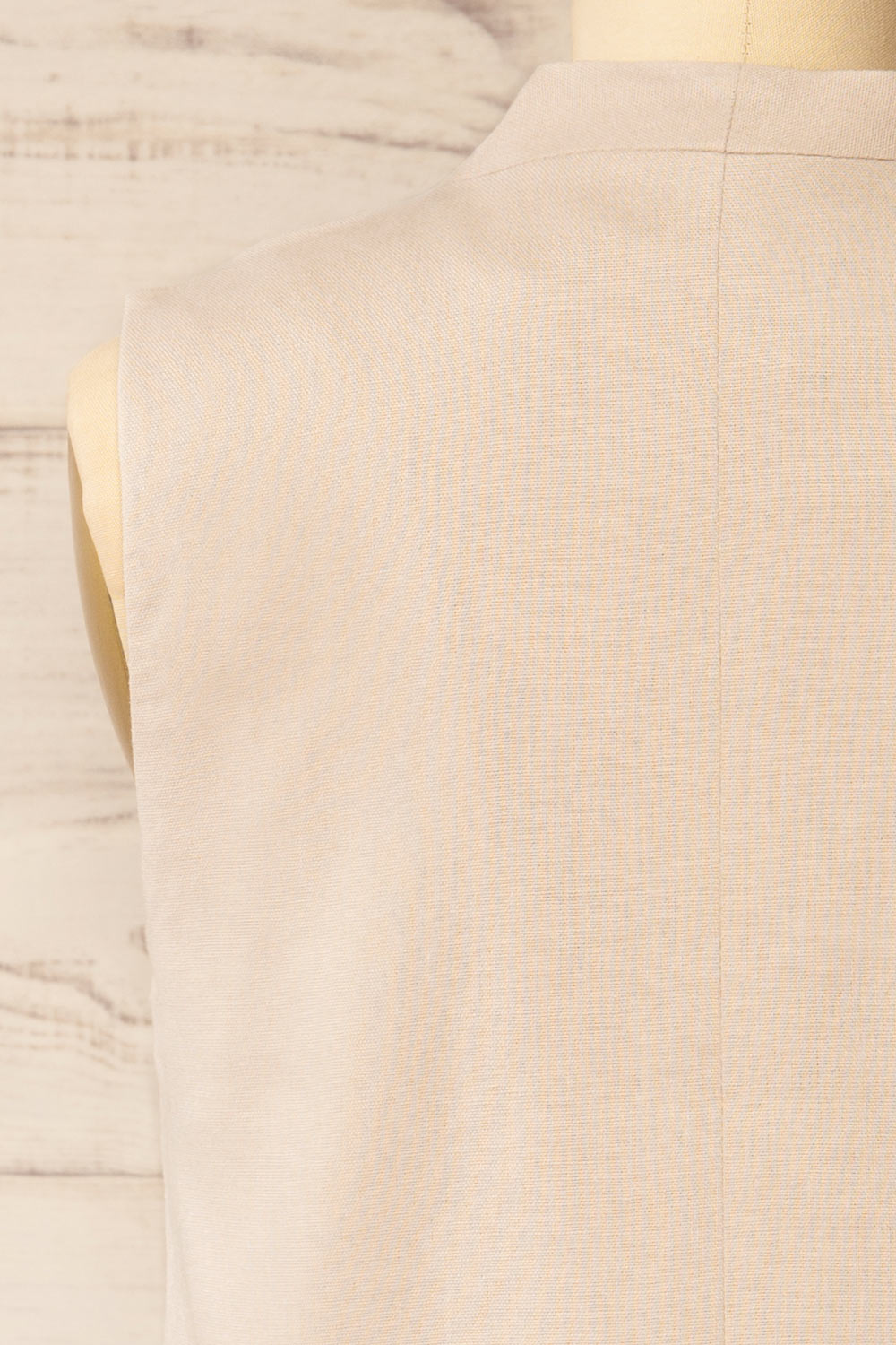 Sinuwa Sleeveless Light Taupe Blazer | La petite garçonne back