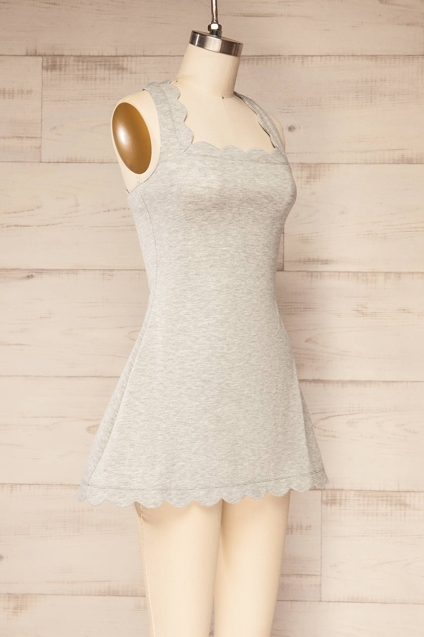 Sirsa Grey A-Line Mini Dress with Built-In Shorts | La petite garçonne side