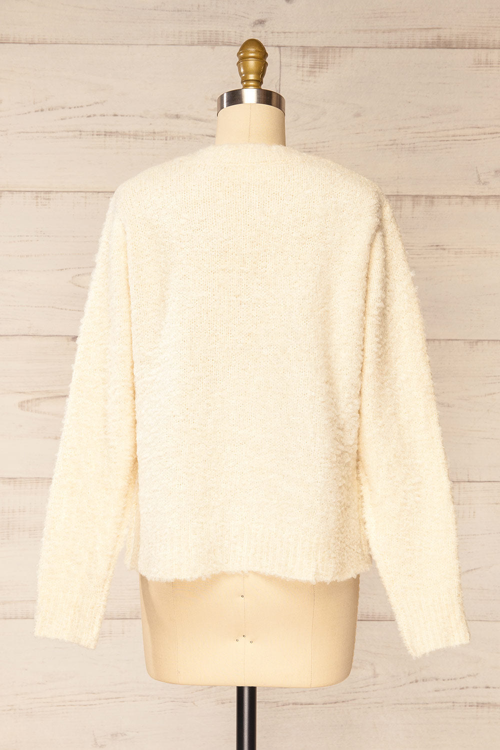 Sitia Ivory Cardigan w/ Heart Shaped Buttons | La petite garçonne back view