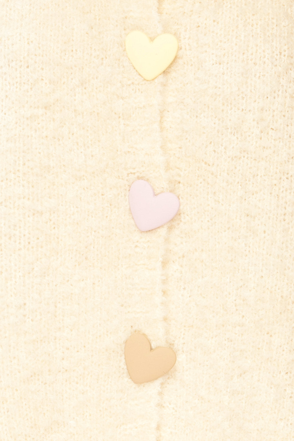 Sitia Ivory Cardigan w/ Heart Shaped Buttons | La petite garçonne fabric