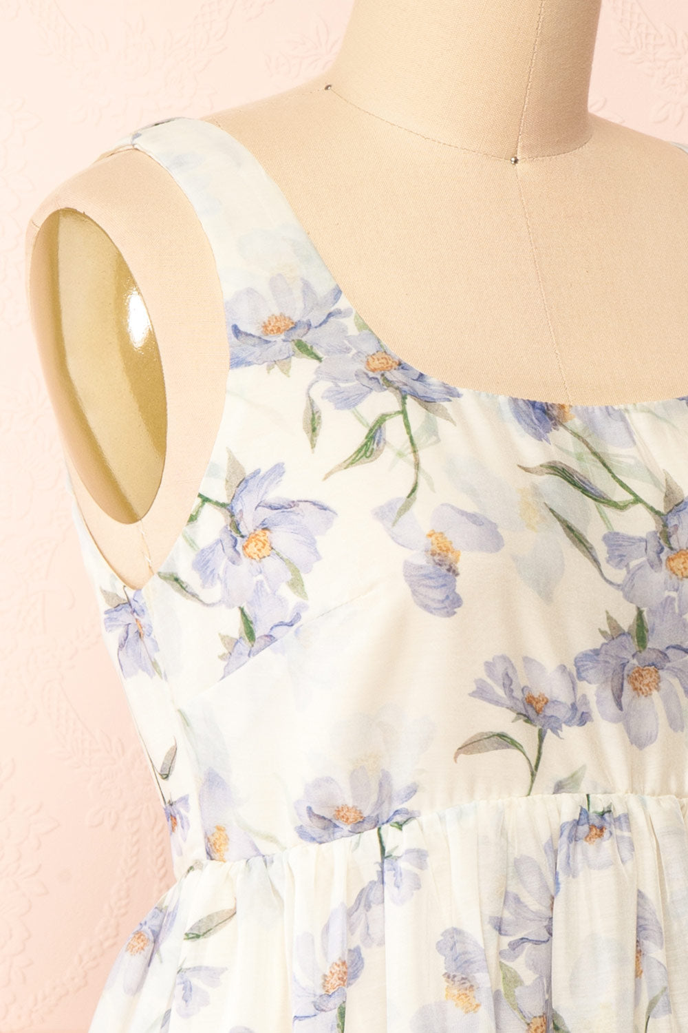 Skogsra Short Floral Balloon Dress | Boutique 1861 side close-up