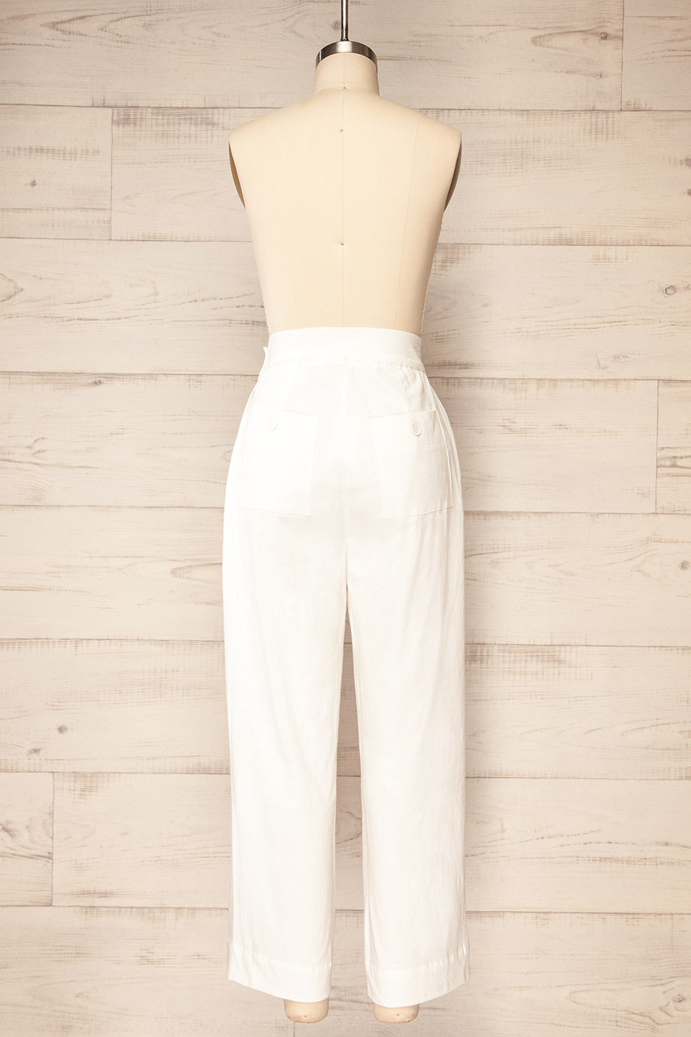Sobekhotep Ivory Linen Like Pants | La petite garçonne back view