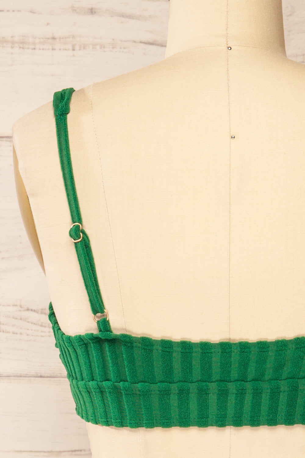 Soiya Green Ribbed Bikini Top | La petite garçonne back