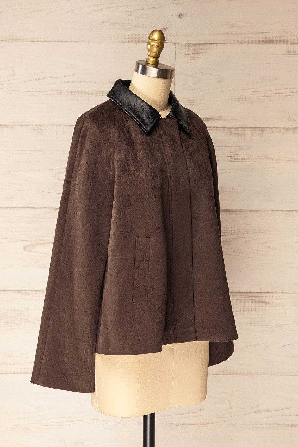 Somero Brown Faux Suede Jacket | La petite garçonne side view