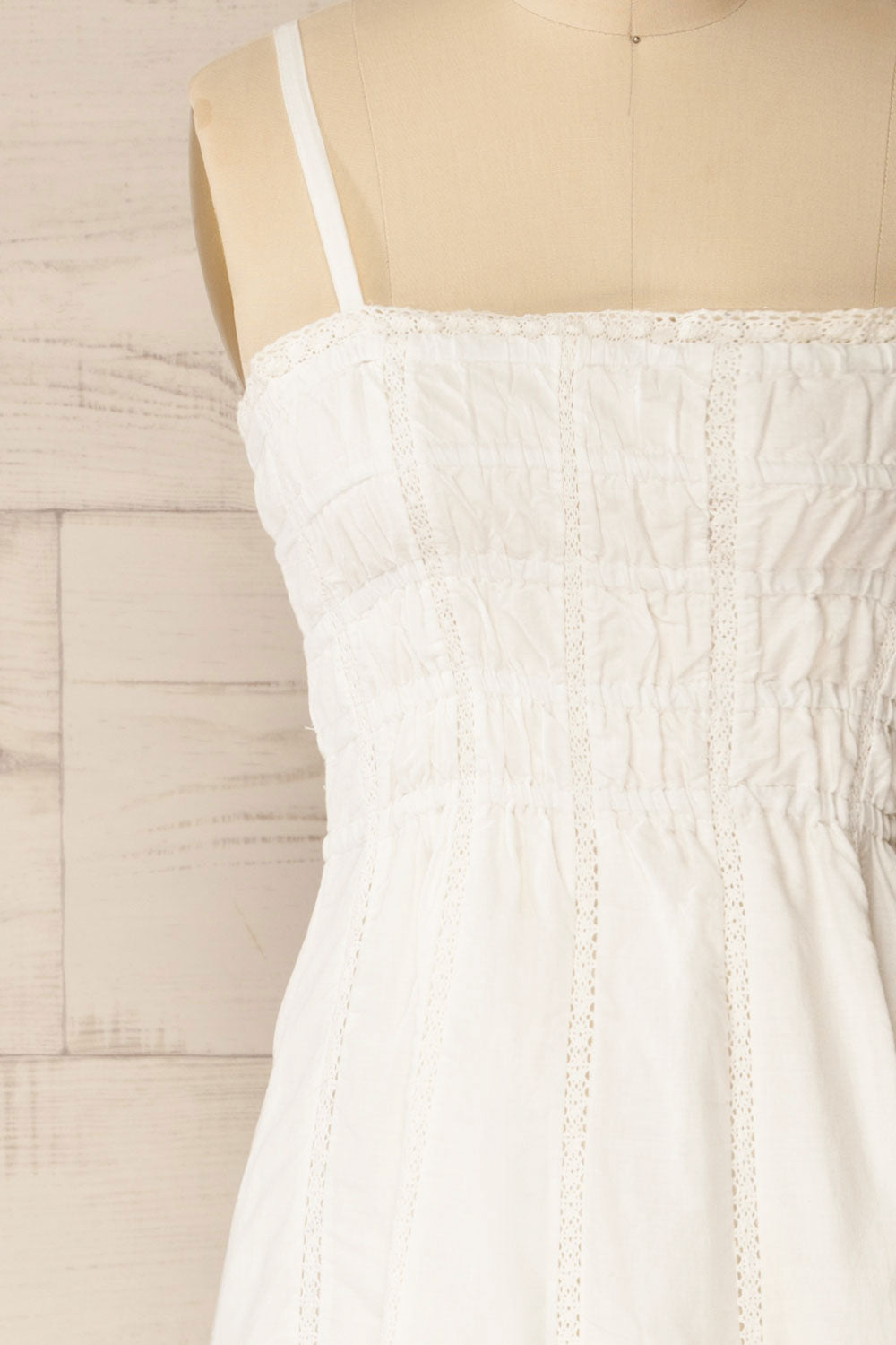 Sonna | Midi White Dress with Eyelets Details
