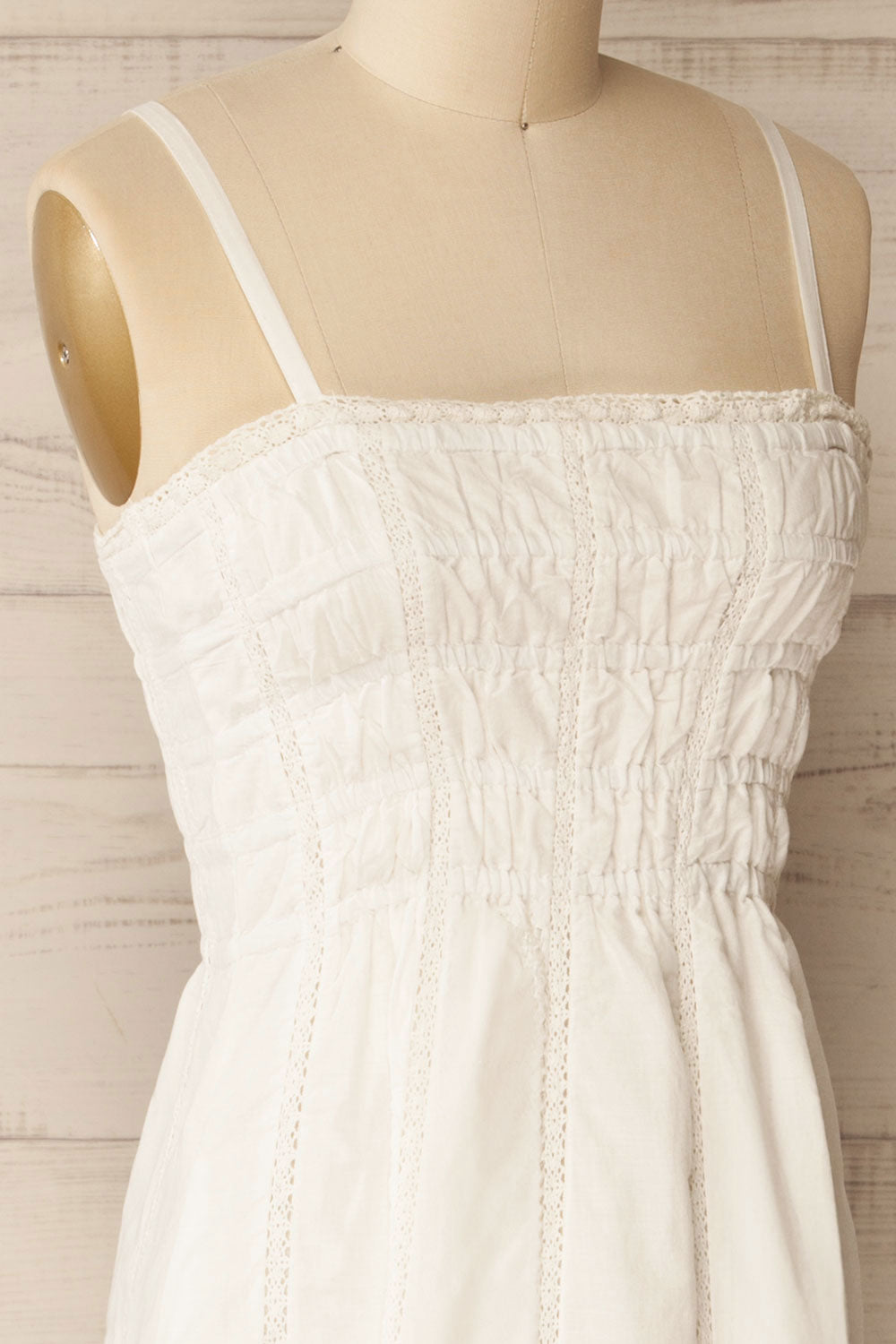 Sonna | Midi White Dress with Eyelets Details