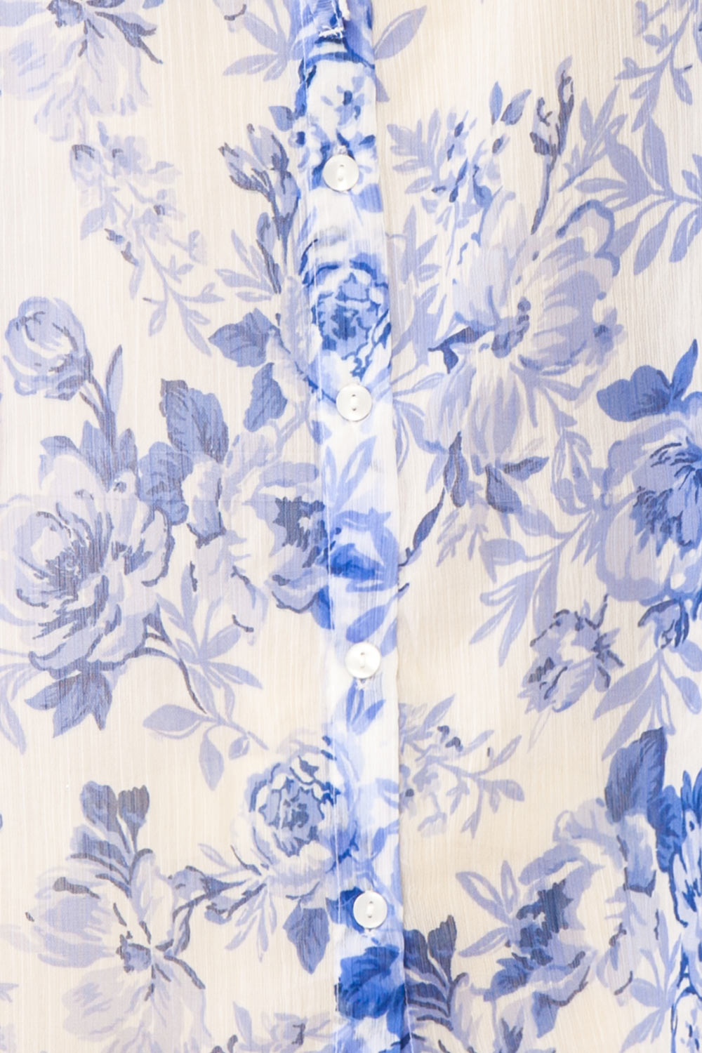 Soranna Blue Floral Chiffon Blouse with Front Tie | Boutique 1861 fabric