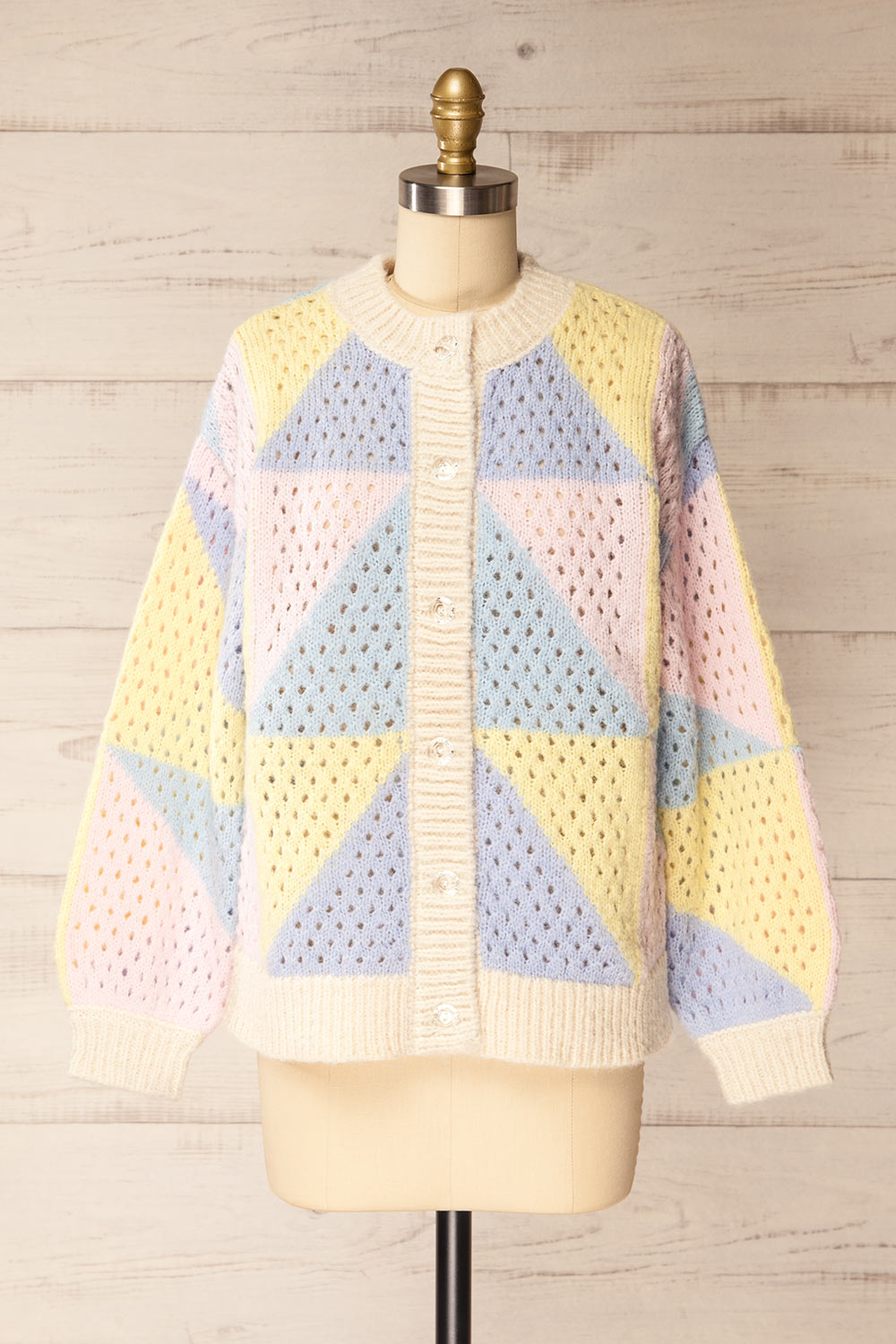 Soria Knitted Colourful Cardigan | La petite garçonne front view