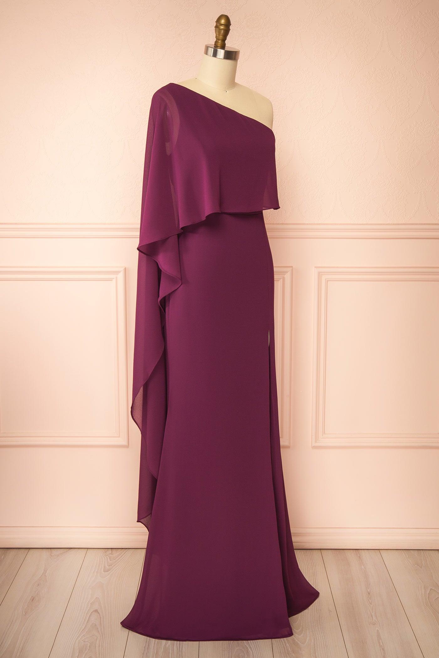 Sorix Violet | Robe Maxi Asymétrique avec Fente