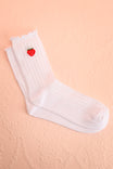 Souropa White Crew Sock with Strawberry | Boutique 1861