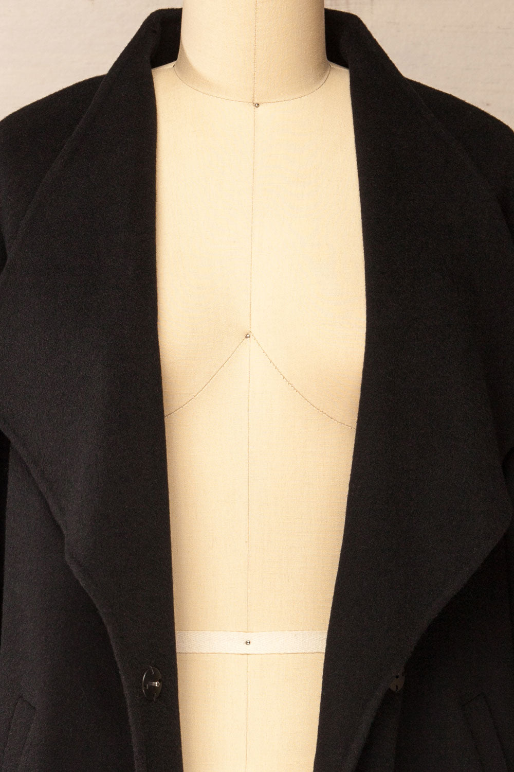 Souzie Black Oversized Wool Coat | La petite garçonne open