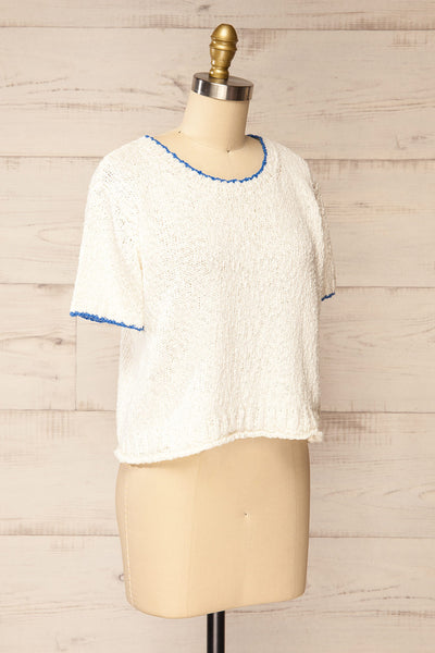 Stanhope White Chunky Knit T-Shirt | La petite garçonne side view