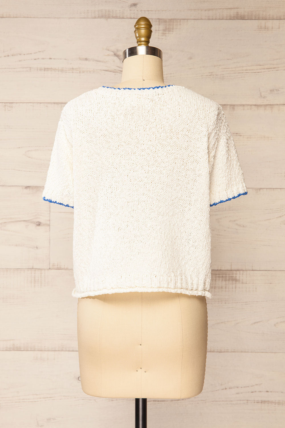 Stanhope White Chunky Knit T-Shirt | La petite garçonne back view