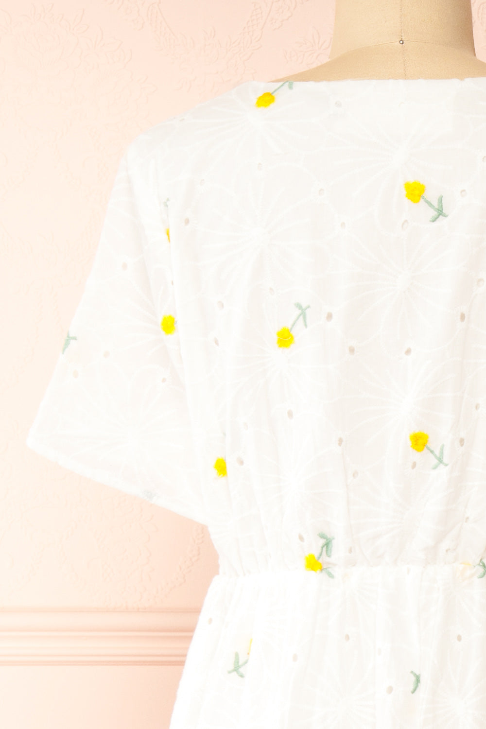 Stephany White Embroidered Floral Dress | Boutique 1861 back