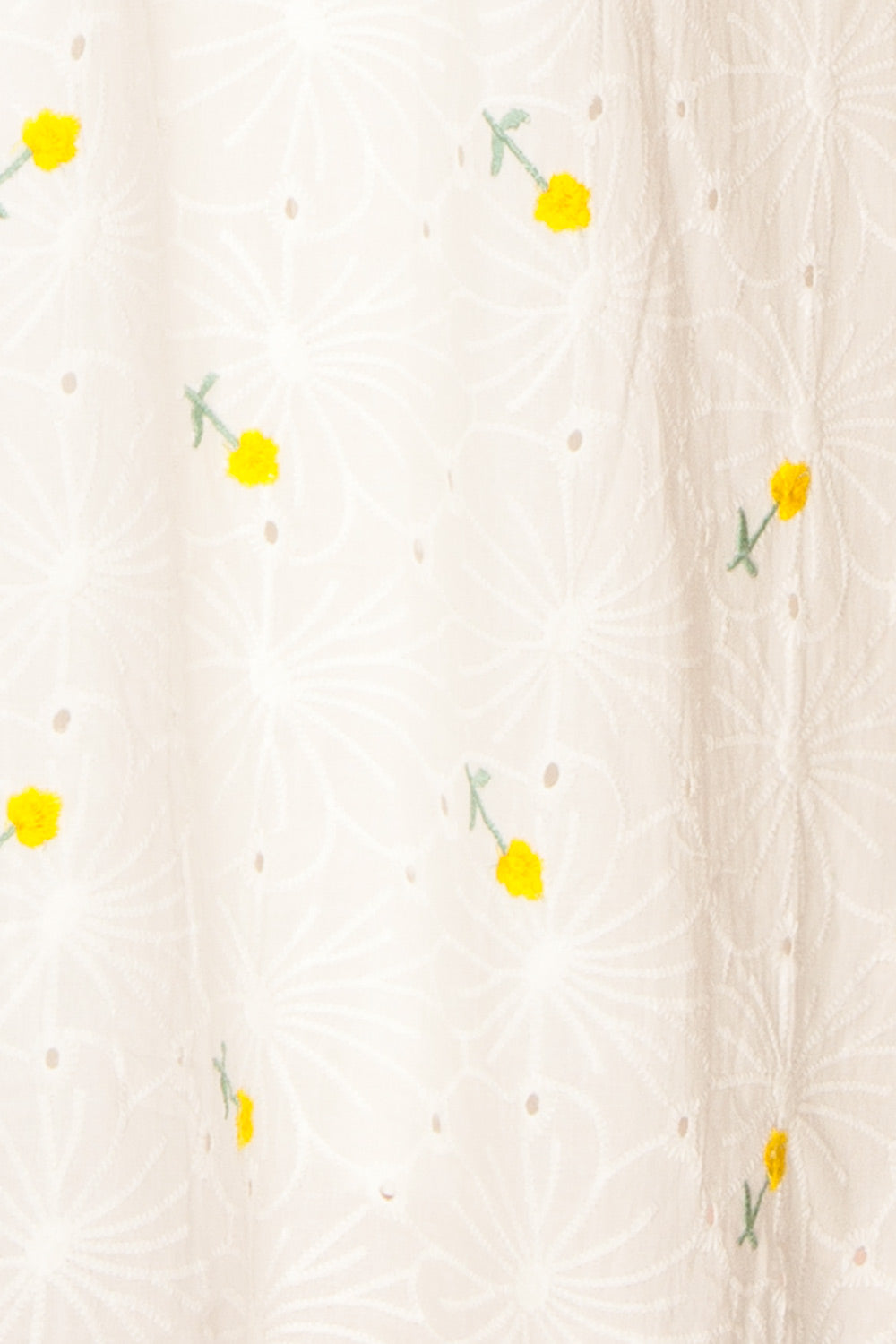 Stephany White Embroidered Floral Dress | Boutique 1861 fabric